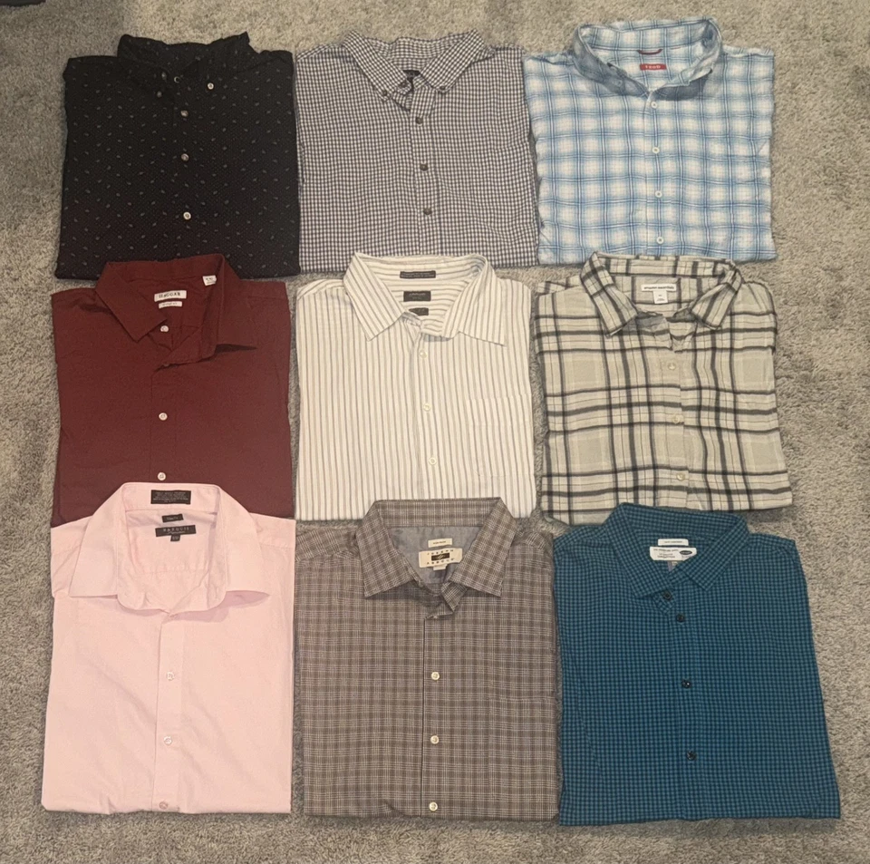 Lote de 56 camisas de vestir informales/de manga larga con botones para hombre (2XL) varias marcas Foto 4 de 4