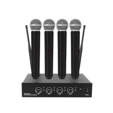 Wireless Microphone System, 4-Channel Wireless Mic with 4 Handhelds Dynamic M...
