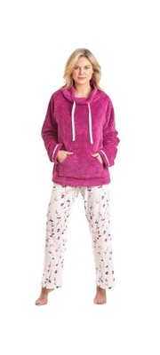 Ladies Womens i-Smalls Warm Snuggle Top Loungewear Nightwear (Rouge) L/XL