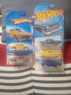 Hot Wheels Lot Of 5  55 Chevy Bel Air & 55' Classic Nomad
