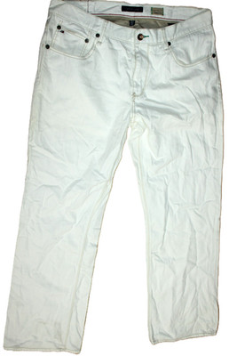Tommy Hilfiger Mens Jeans W38 L34 White Denim Bootcut Regular