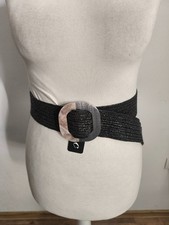 Great stretch belt with buckle black fits up to size 46/48 New