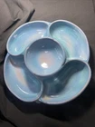 Frankoma #818 5 Part Lazy Susan Dish Blue Rare Glaze Color