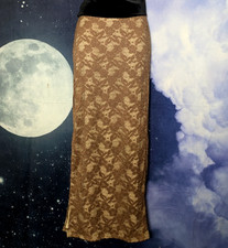 Brown Lace Pencil Skirt Medium Earthy Y2K Whimsigoth Boho Cottage Fairy Grunge