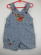 Vtg 90s Winnie the Pooh Tigger Embroidered Shortalls Overalls 3T Disney Store