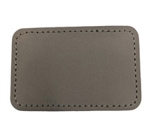 Rectangle Laserable Leatherette Patch with Adhesive. Blank Hat Patches 10-Gray