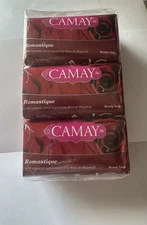 Camay Paris Beauty Bar Soap Romantique Romantic  Rose Lot of 6 Unilever Vintage