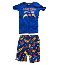 The Children's Place Boys Pajama Set Size 8 Blue Game Over Pizza Video Game pjs