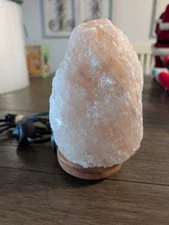 Himalayan Salt Lamp Beautiful White to Pink Coloring 8 inch Tall w/Dimmer Switch