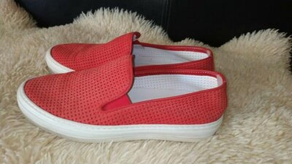 Women Baldinini Loafers Red Leather 37