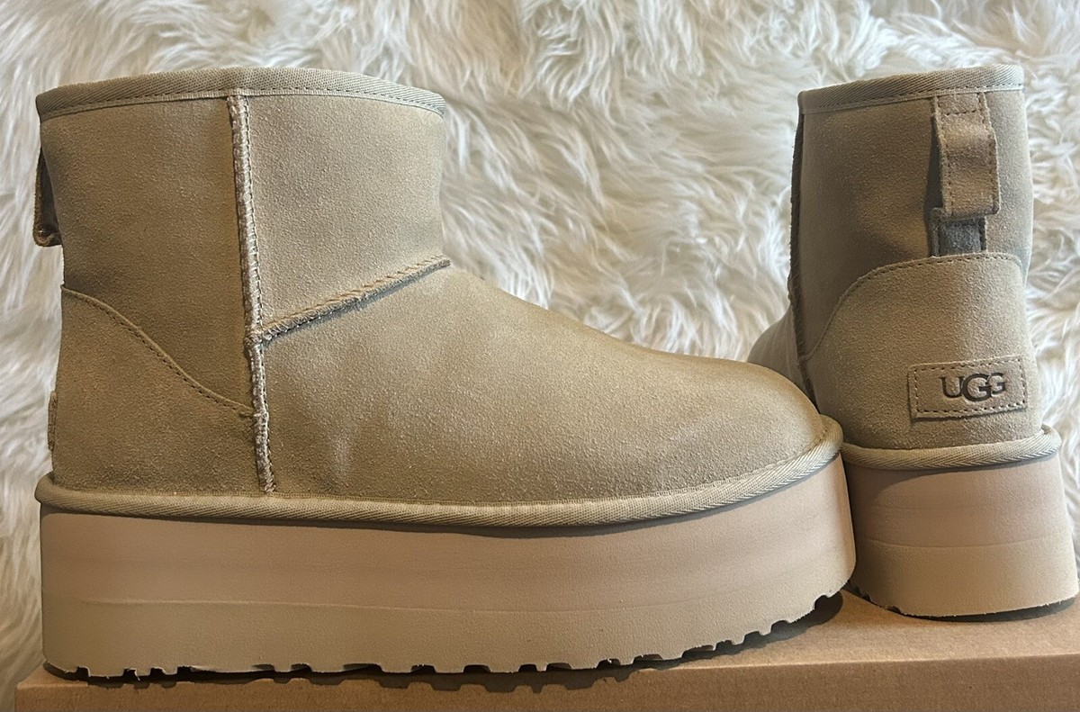 UGG CLASSIC MINI PLATFORM MUSTARD SEED SUEDE WINTER WOMEN'S UGG CLASSIC MINI PLATFORM MUSTARD SEED SUEDE WINTER WOMEN'S