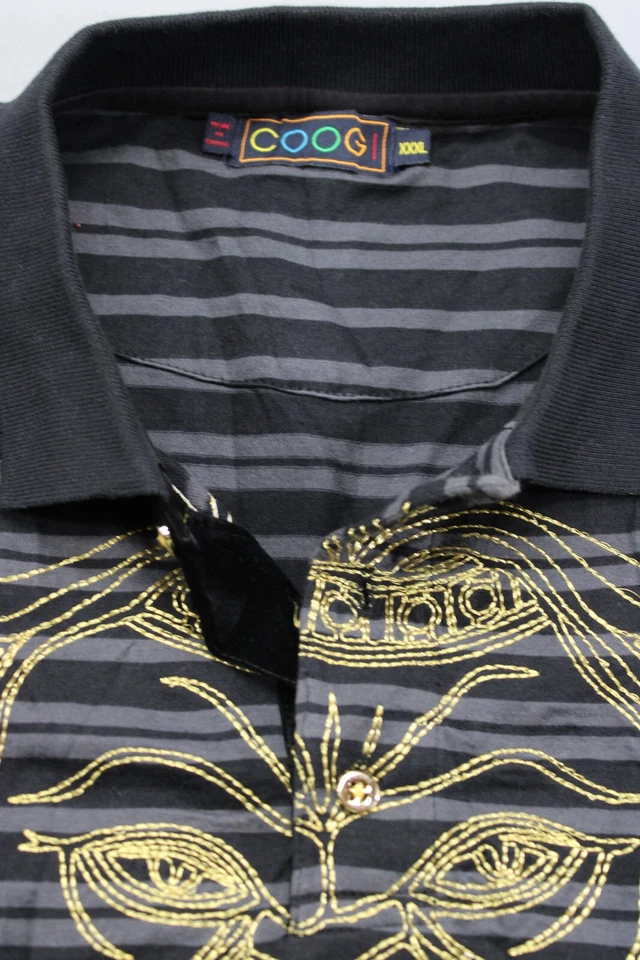 Polo Coogi Dorado Bordado León Negro Dorado Talla XXXL Foto 3 de 4
