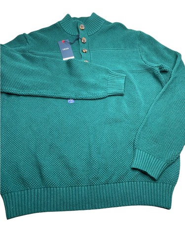Izod Long Sleeves Pullover Sweater Knit Green New With Tags - Picture 5 of 7