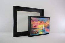 Black Wooden Tray Frames for 22mm Canvas |  Standard Sizes Floater Frames