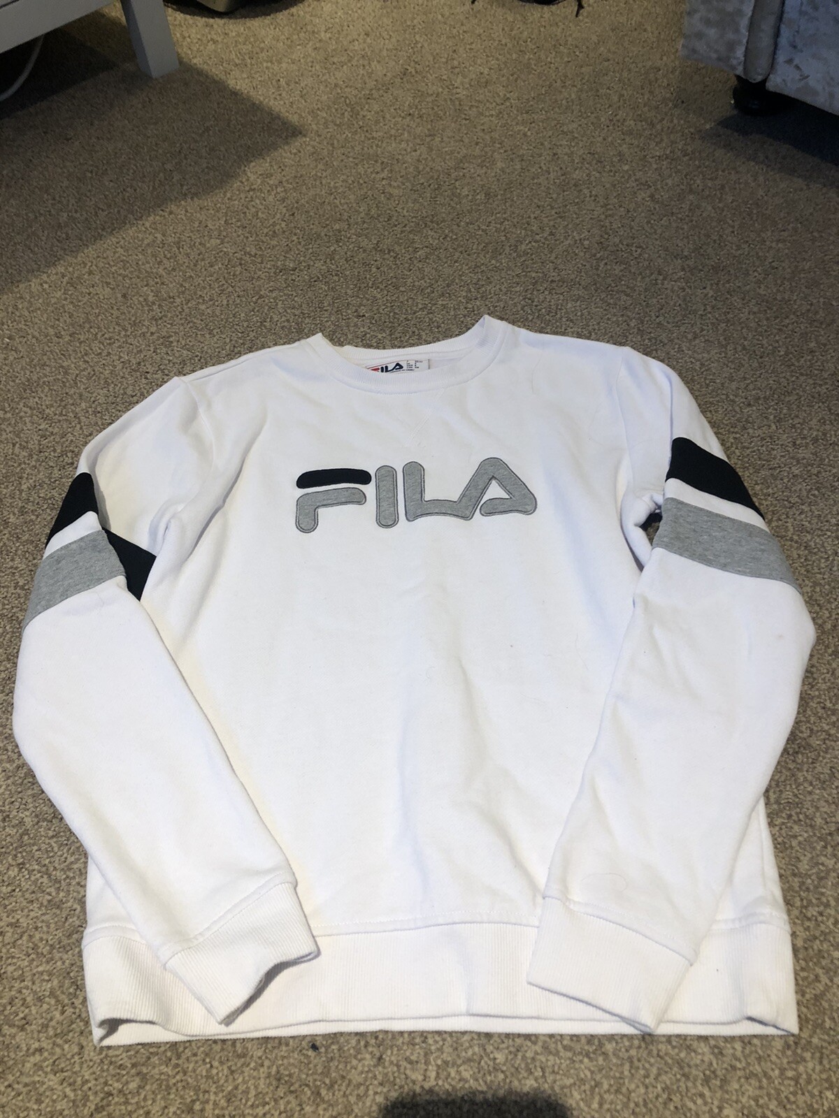 Maglione Fila bianco taglia small e Primark senape felpa con cappuccio taglia 8