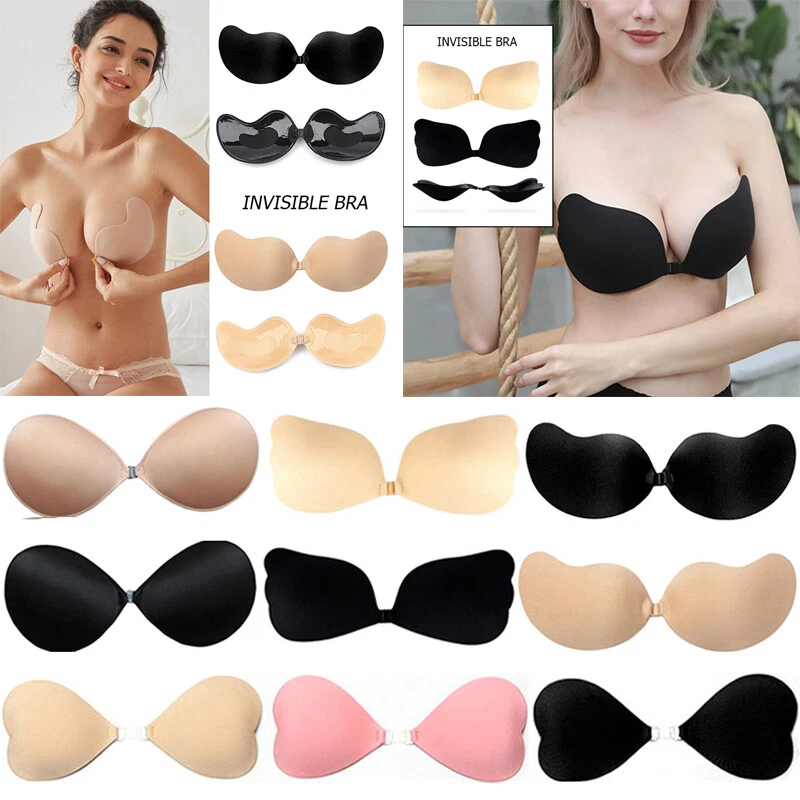 A B C D Cup Strapless Bra Plus Size Sticky Adhesive Invisible Push Up Backless  Silicone Bra for Women