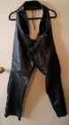 All State Leather Chaps Men's L Black Adjustable Waist Biker Motorcycle Riding