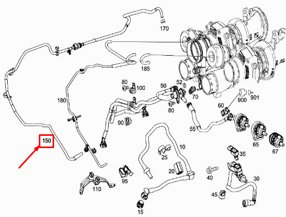 MERCEDES-BENZ GLC Coupe C253 Air Vacuum Line A1771400300