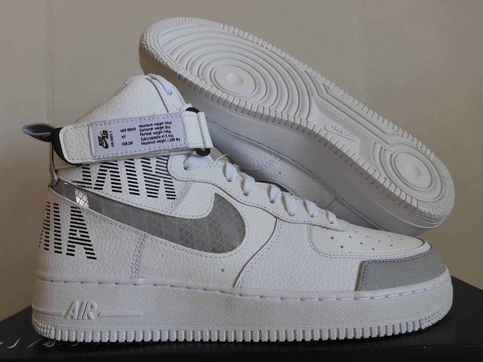 Hora cristiano Civil Size 10 - Nike Air Force 1 High Under Construction - White for sale online  | eBay