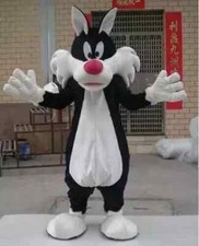 Black Cat Mascot Costume Cosplay Animal Party Fancy Dress Adults Outfit Parade