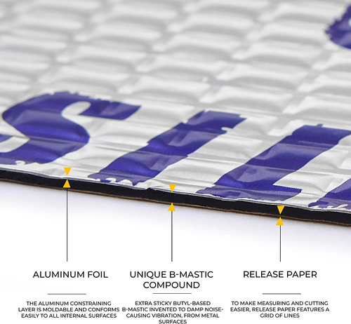 50 Mil (1.3Mm) 52 Sqft Car Sound Deadening Mat - Butyl Automotive Sound Deadener - Picture 2 of 14
