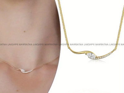 Marquise Cut Unique Bar Pendant Necklace For Women's s925 14k Y/G Plated