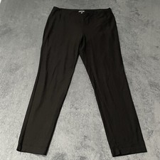 Eileen Fisher Pull On Pants Womens M Black Lightweight Stretch Knit Straight Leg