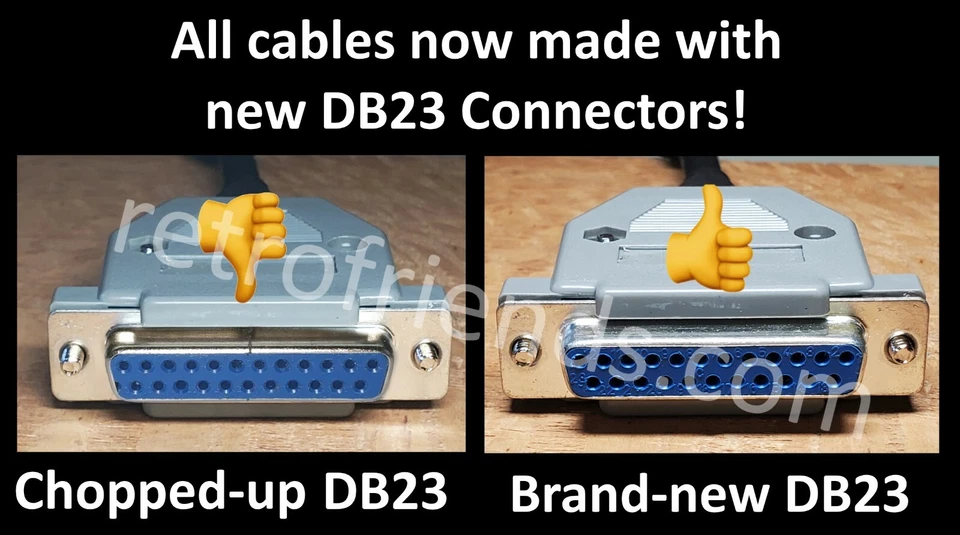 AMIGA DB23 RGB Female to DB9 Female 1080 MONITOR CABLE 5 ft. - NEW - Image 2 of 4