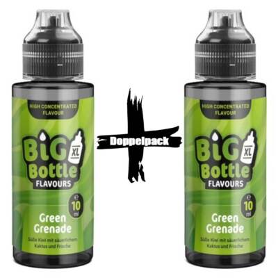 2x Big Bottle Green Grenade Longfill E-Liquid Aroma Kiwi Kaktus Ice Green Bomb