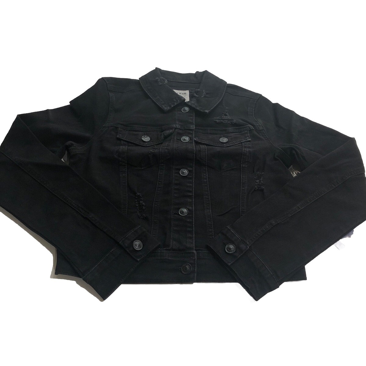 ドレス＆ジャケット Wax Jean Black Button Up Denim Jacket Medium | eBay