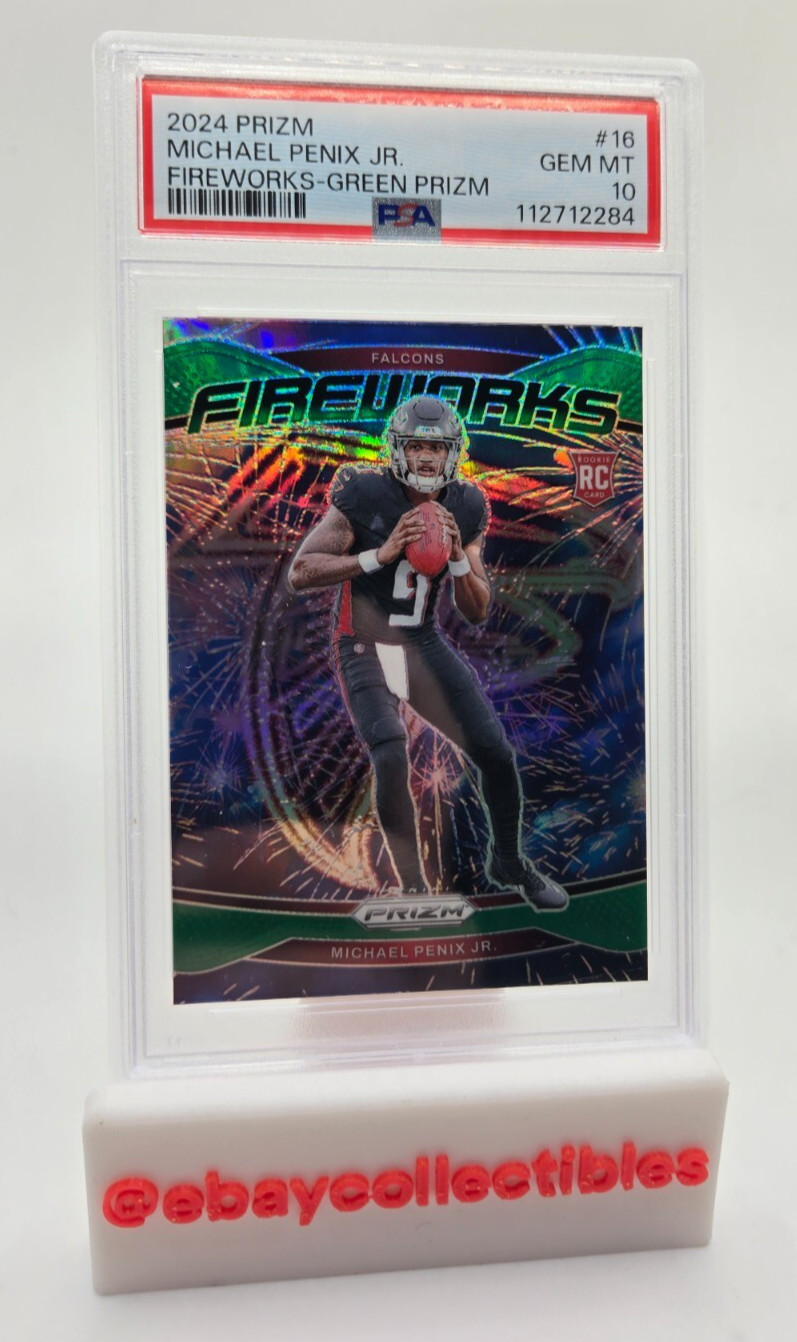 Michael Penix Panini Prizm Fireworks #16 Green