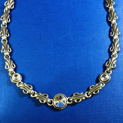 Elegante silberfarbene Halskette Halsband Kette Strass verziert Choker FAB