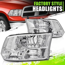FOR 09-18 RAM 1500 2500 3500 Chrome HOUSING Clear CORNER HEADLIGHT HEAD LAMPS