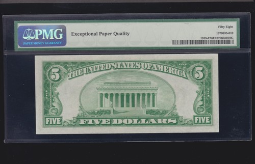 US 1934 $5 FRN Atlanta LGS FR 1955-F PMG 58 EPQ Ch AU (908) - Picture 2 of 2
