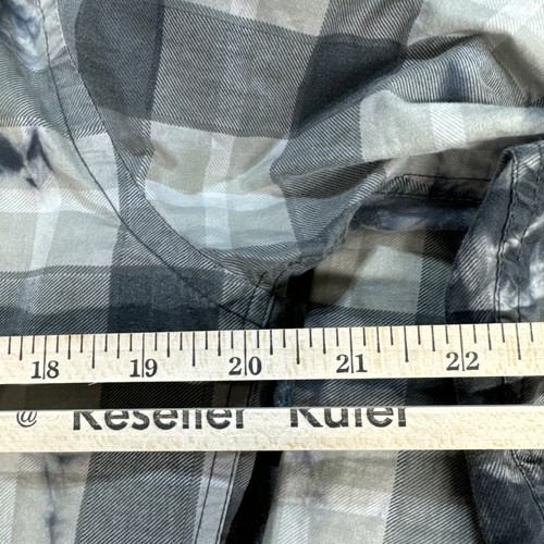 Guess Men’s Shirt Medium Plaid Button Front Long Sleeve Zip Pocket Grunge Y2K - Picture 9 of 13