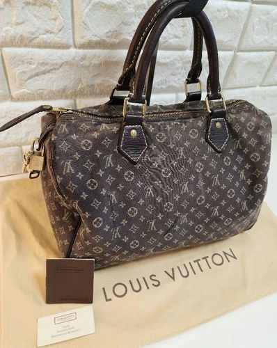 Louis Vuitton Monogram Minilan Speedy 30 Mini Boston Bag Ebene Dark Brown Auth