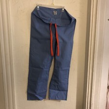 Medline AngelStat Unisex Reversible Drawstring Scrub Pants Small Blue