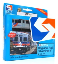 Munipals MP05-1101 Wooden Train SEPTA Silverliner 2 Car Set