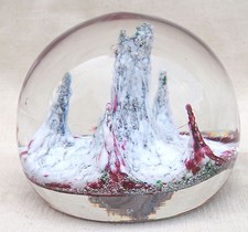 French Art Glass Paperweight Milk Cranberry S...