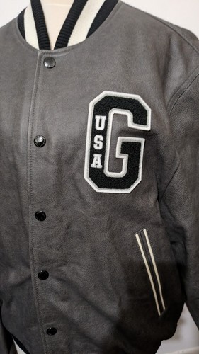 NOS Leather GANT Varsity Jacket, Grey, sz M RRP 900 £ - Picture 4 of 16
