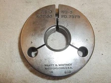 7/8-9 NC3 NO GO Thread Ring Gage, Pratt and Whitney, Hartford CT