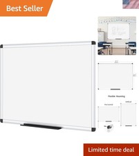 Versatile 48x36 Silver Aluminum Framed Magnetic Whiteboard for Home Office