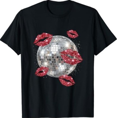 Disco Ball Kissing Lips T-Shirt