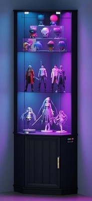 Minifigures Corner Display Case 3 Tier RGB LED Light Figure