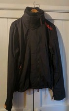 size M superdry the windcheater mens black zip triple front jacket UK Medium siz