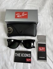Ray-Ban Sunglasses RB2140 Original Wayfarer Black Frame Green Lenses 50mm Unisex