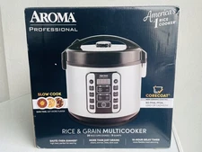 AROMA ARC-1020SB 20 Cups Rice And Grain Multi Cooker & Steamer - Black/Silver