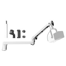 Low Profile Mic Boom Arm Professional Adjustable 15cm Riser Desk Mount White
