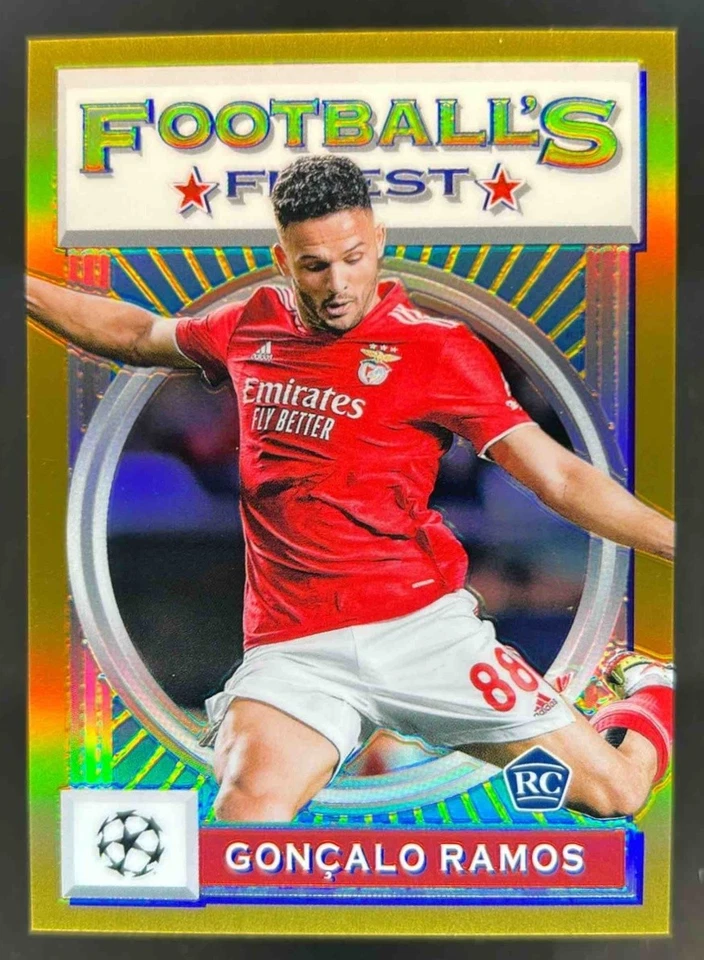 Finest Flashbacks 2021 UEFA Goncalo Ramos RC refractor de oro #/50 Benfica