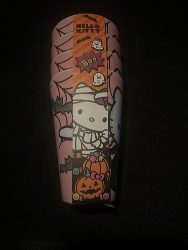 NUOVO Set di 4 Bicchieri Halloween Hello Kitty Melamina Scheletro e Web - Foto 4 di 4